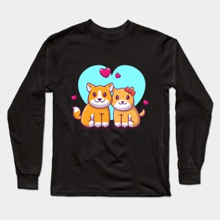 Couple of dog cartoon Long Sleeve T-Shirt